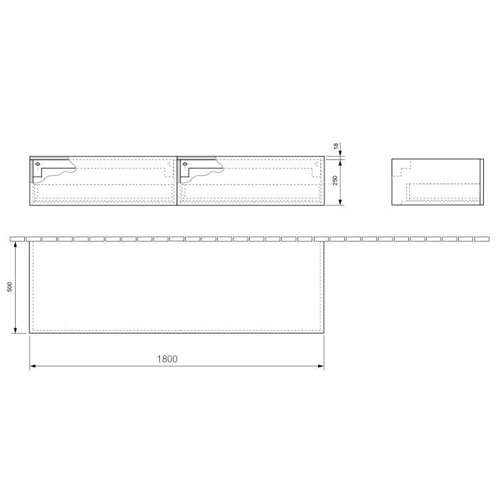 ALLUVION Atlas Sideboard 180 cm, 2 Auszüge