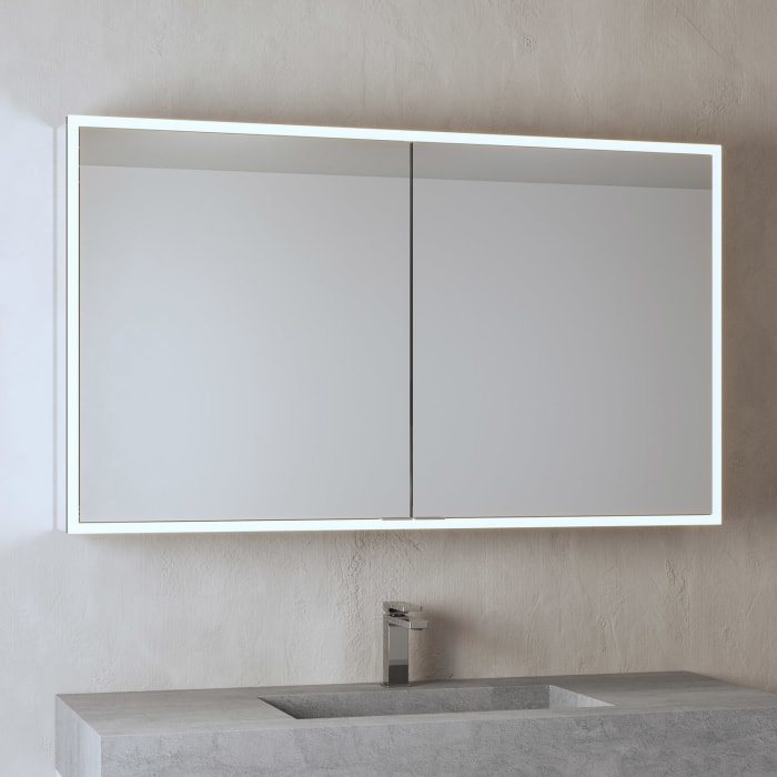 ALLUVION Pluto Spiegelschrank 120 cm, Aufputz, 2-türig