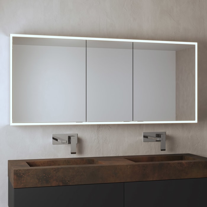 ALLUVION Pluto Spiegelschrank 160 cm, Aufputz, 3-türig