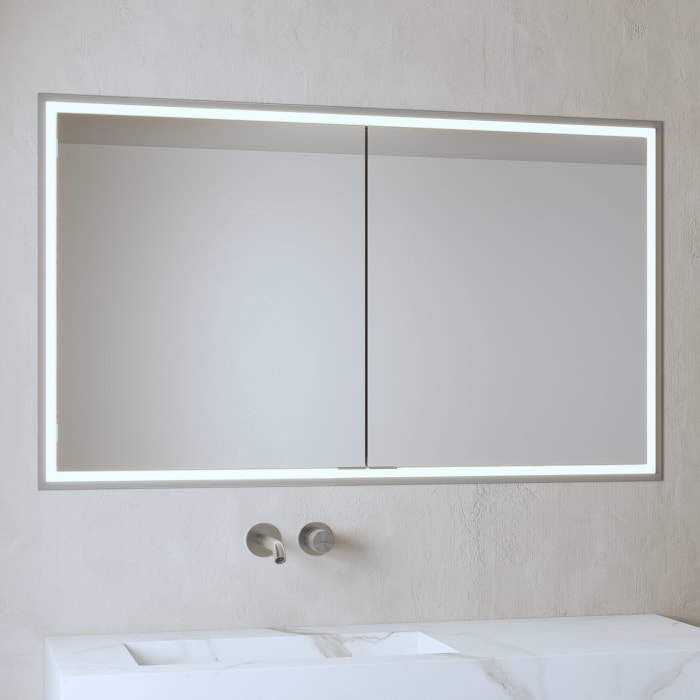 ALLUVION Pluto Spiegelschrank 120 cm, Unterputz, 2-türig