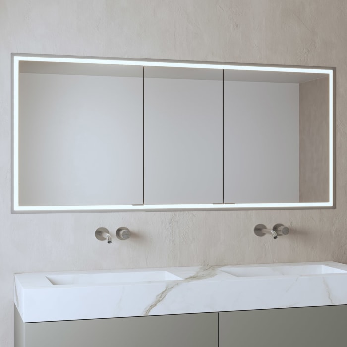 ALLUVION Pluto Spiegelschrank 160 cm, Unterputz, 3-türig