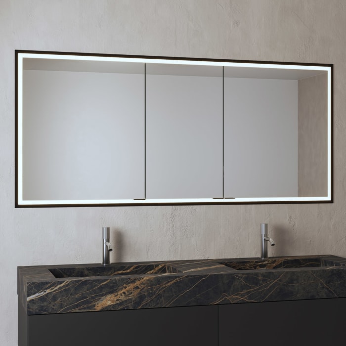 ALLUVION Pluto Spiegelschrank 160 cm, Unterputz, 3-türig