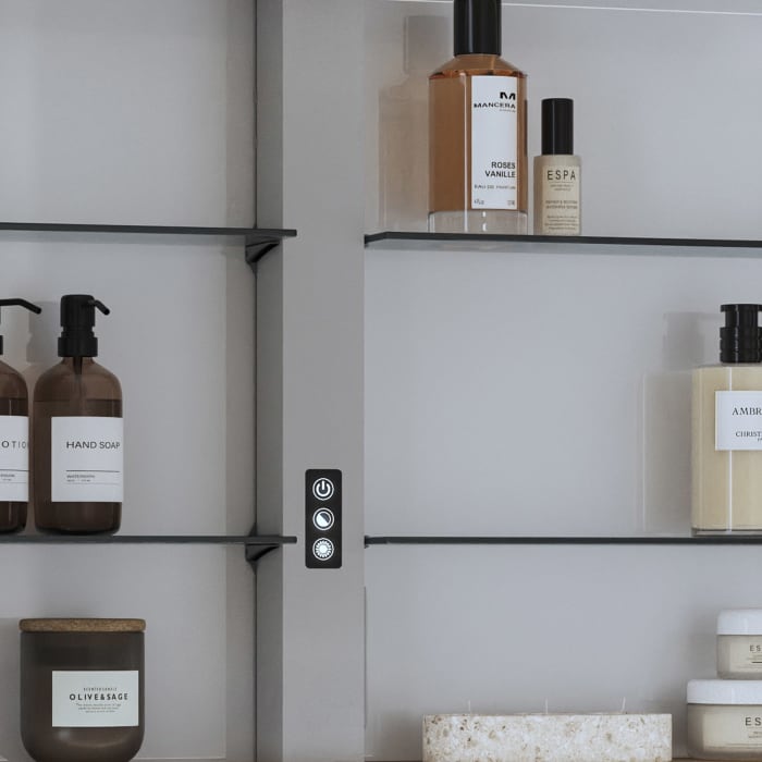 ALLUVION Pluto Spiegelschrank 80 cm, Aufputz, 2-türig