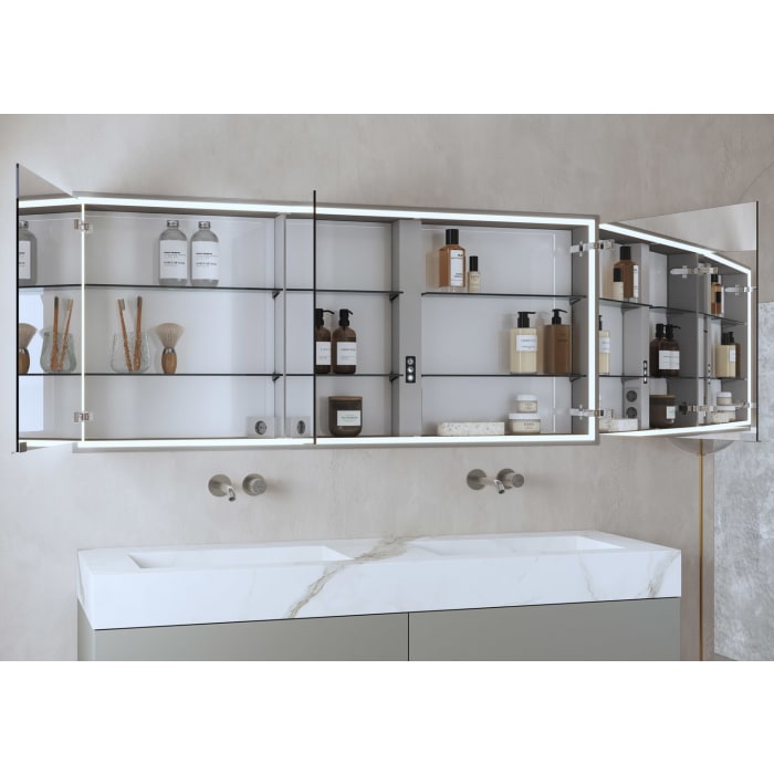 ALLUVION Pluto Spiegelschrank 160 cm, Unterputz, 3-türig