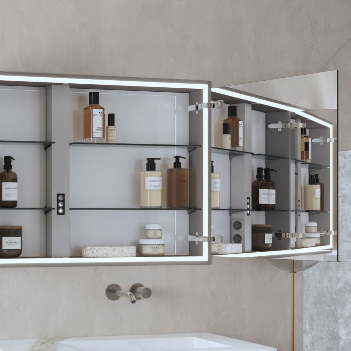 ALLUVION Pluto Spiegelschrank 200 cm, Unterputz, 4-türig