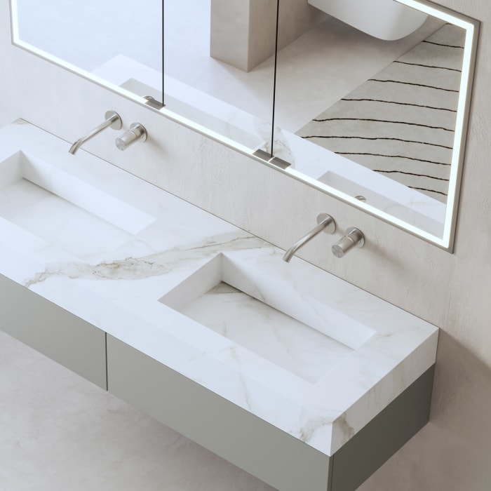 ALLUVION Pluto Spiegelschrank 160 cm, Unterputz, 3-türig