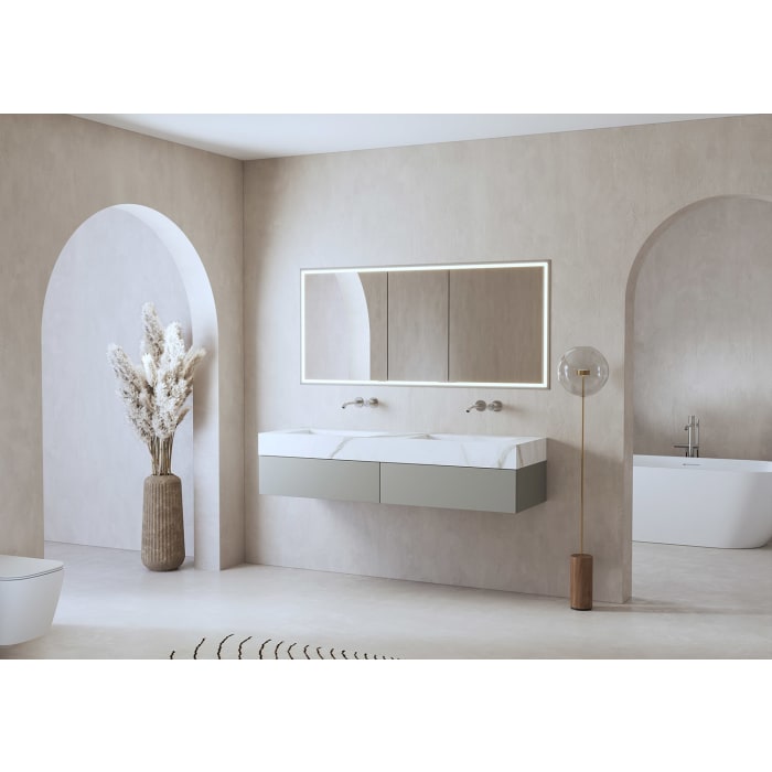 ALLUVION Pluto Spiegelschrank 160 cm, Unterputz, 3-türig