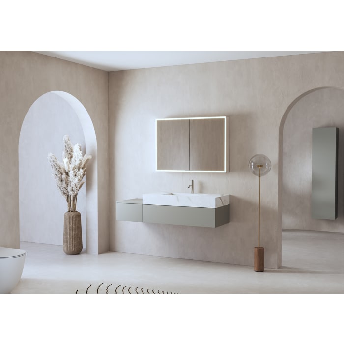 ALLUVION Pluto Spiegelschrank 80 cm, Aufputz, 2-türig