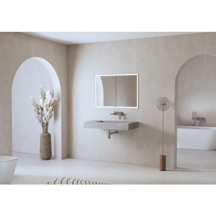 ALLUVION Pluto Spiegelschrank 80 cm, Unterputz, 2-türig