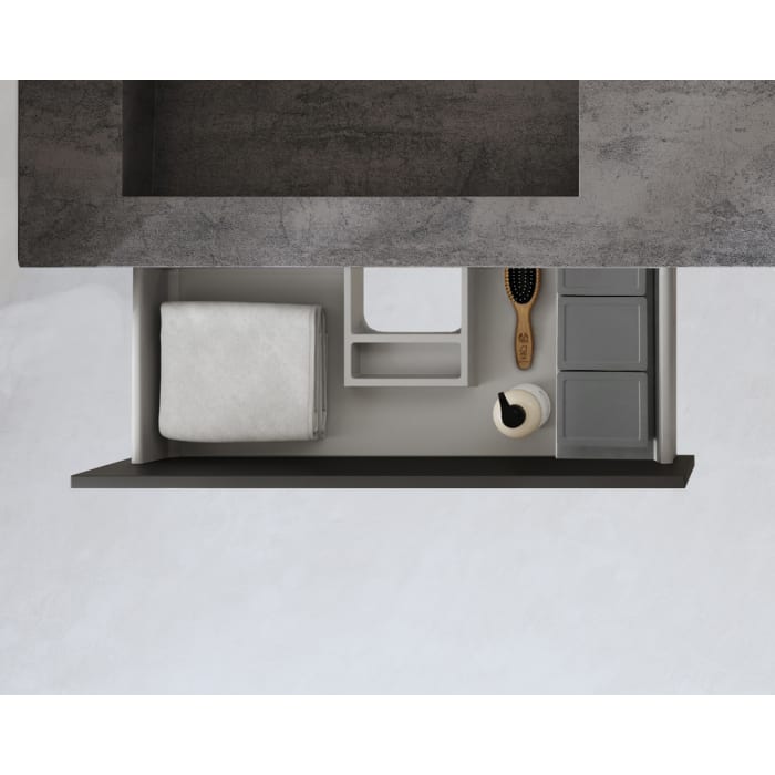 ALLUVION Lapetos Doppel-Waschtisch Laminam® mit Unterschrank 160 cm, mit Hahnloch