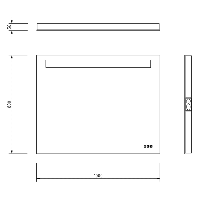 ALLUVION Aurora Soundwave Lichtspiegel B: 100 x H: 80 cm, mit LED-Beleuchtung und integrierten Lautsprechern