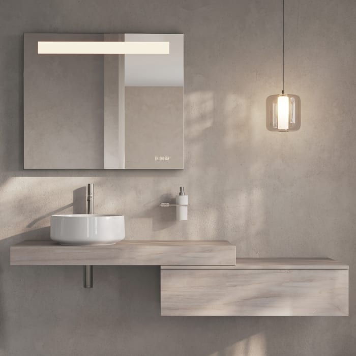 ALLUVION Aurora Soundwave Lichtspiegel B: 100 x H: 80 cm, mit LED-Beleuchtung und integrierten Lautsprechern