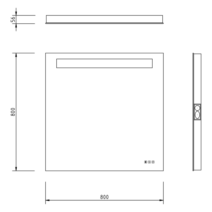 ALLUVION Aurora Soundwave Lichtspiegel B: 80 x H: 80 cm, mit LED-Beleuchtung und integrierten Lautsprechern