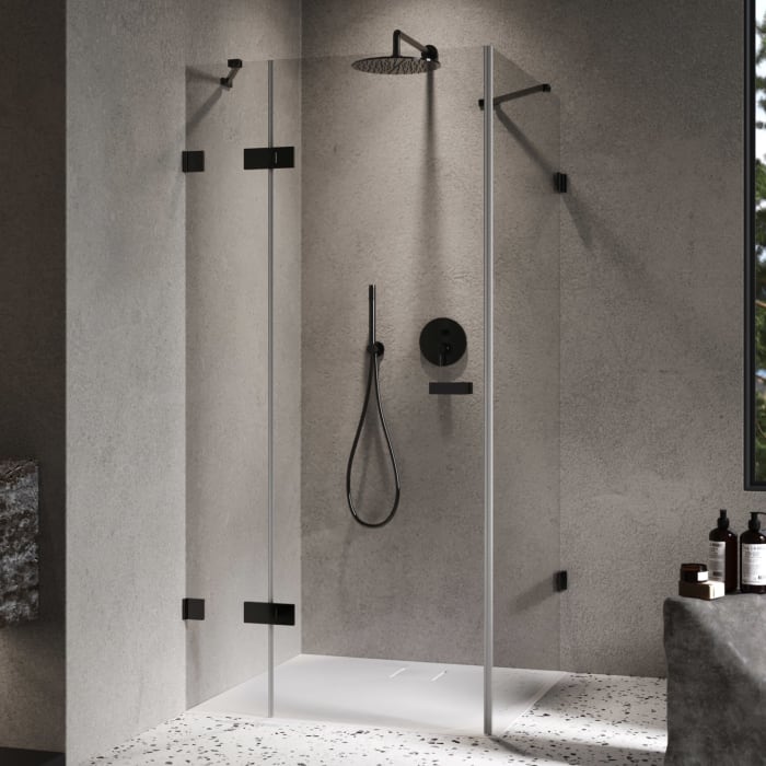 ALLUVION Imperium Schwingtür mit festem Segment und Seitenwand 120,1-150 x 120-200 cm