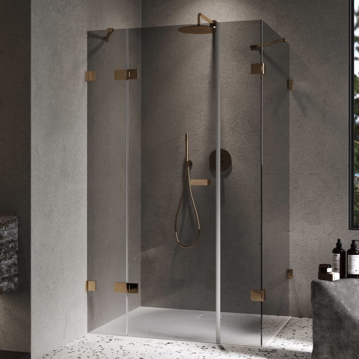 ALLUVION Imperium Schwingtür mit festem Segment, Nebenteil und Seitenwand 90-120 x 120-200 cm