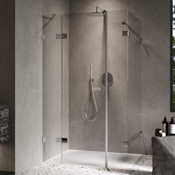 ALLUVION Imperium Schwingtür mit festem Segment, Nebenteil und Seitenwand 90-120 x 200,1-220 cm