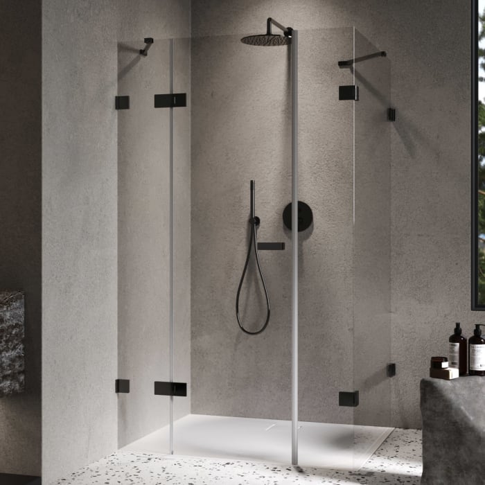 ALLUVION Imperium Schwingtür mit festem Segment, Nebenteil und Seitenwand 90-120 x 200,1-220 cm