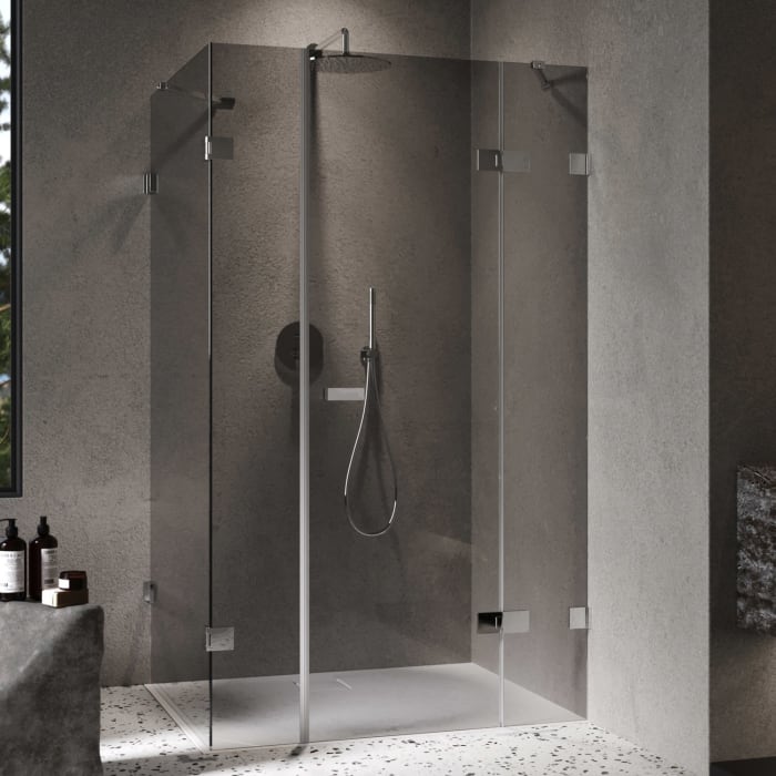 ALLUVION Imperium Schwingtür mit festem Segment, Nebenteil und Seitenwand 90-120 x 120-200 cm