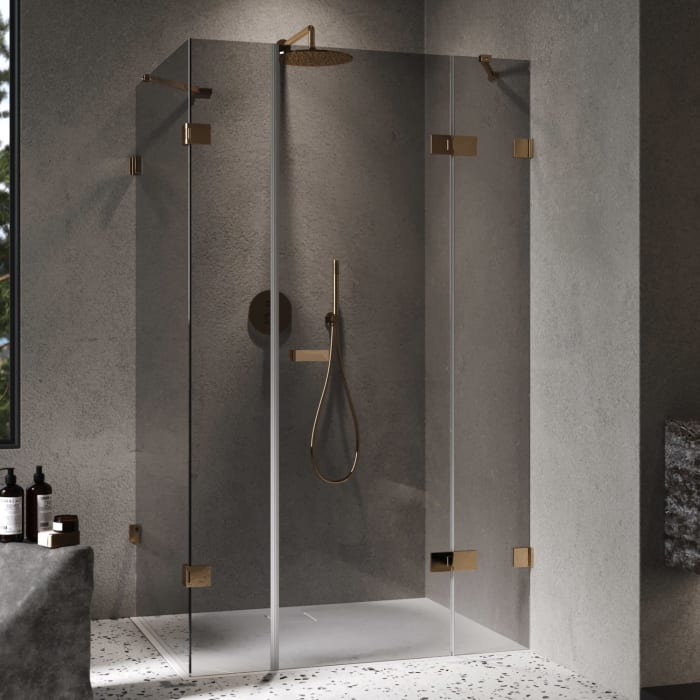 ALLUVION Imperium Schwingtür mit festem Segment, Nebenteil und Seitenwand 90-120 x 120-200 cm