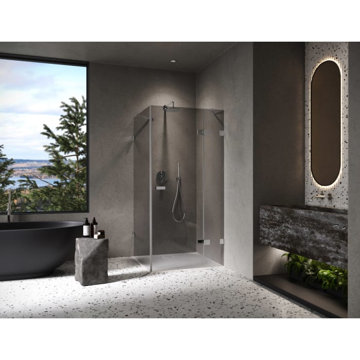 ALLUVION Imperium Schwingtür mit festem Segment und Seitenwand 70-120 x 200,1-220 cm