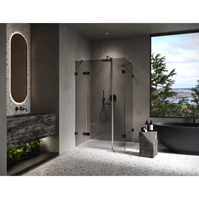 ALLUVION Imperium Schwingtür mit festem Segment, Nebenteil und Seitenwand 120,1-330 x 200,1-220 cm