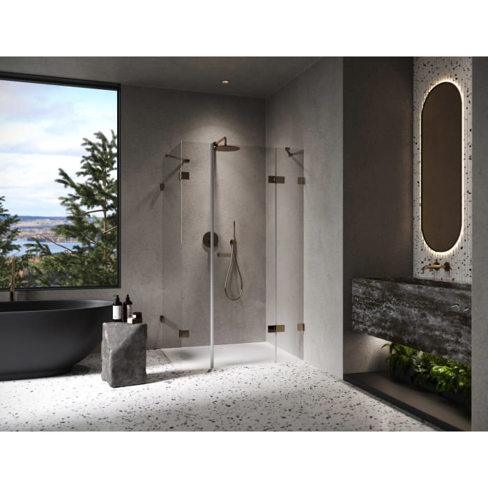 ALLUVION Imperium Schwingtür mit festem Segment, Nebenteil und Seitenwand 90-120 x 120-200 cm