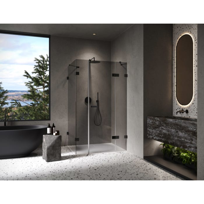 ALLUVION Imperium Schwingtür mit festem Segment, Nebenteil und Seitenwand 90-120 x 120-200 cm