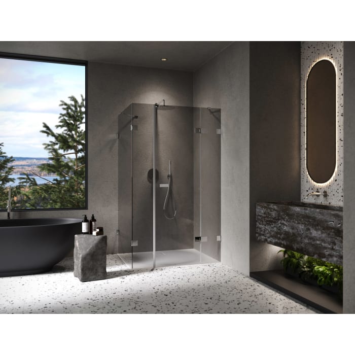 ALLUVION Imperium Schwingtür mit festem Segment, Nebenteil und Seitenwand 90-120 x 200,1-220 cm