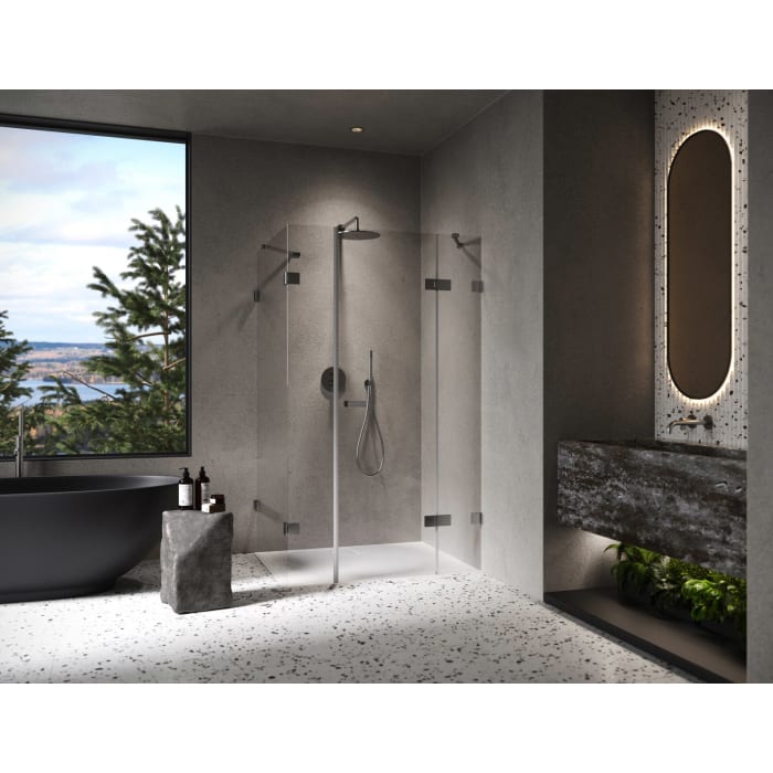 ALLUVION Imperium Schwingtür mit festem Segment, Nebenteil und Seitenwand 90-120 x 200,1-220 cm