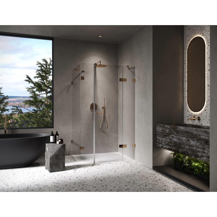 ALLUVION Imperium Schwingtür mit festem Segment, Nebenteil und Seitenwand 90-120 x 200,1-220 cm