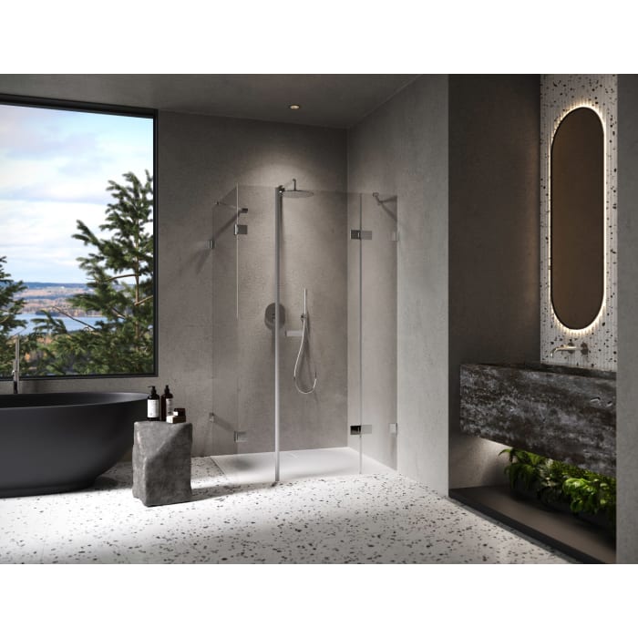 ALLUVION Imperium Schwingtür mit festem Segment, Nebenteil und Seitenwand 120,1-330 x 200,1-220 cm