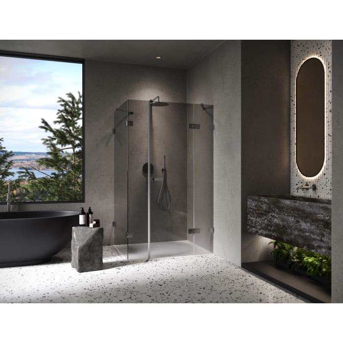 ALLUVION Imperium Schwingtür mit festem Segment, Nebenteil und Seitenwand 120,1-330 x 200,1-220 cm