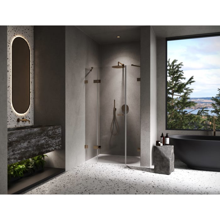 ALLUVION Imperium Schwingtür mit festem Segment und Nebenteil in Nische 110-150 x 200,1-220 cm