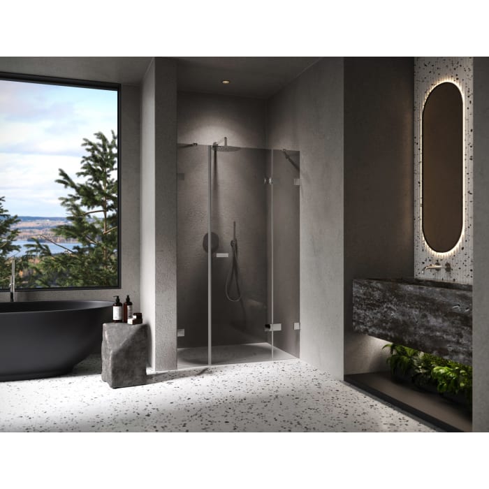 ALLUVION Imperium Schwingtür mit festem Segment und Nebenteil in Nische 150,1-330 x 120-200 cm