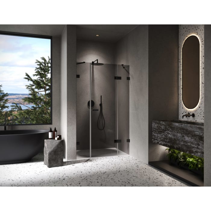 ALLUVION Imperium Schwingtür mit festem Segment und Nebenteil in Nische 150,1-330 x 120-200 cm