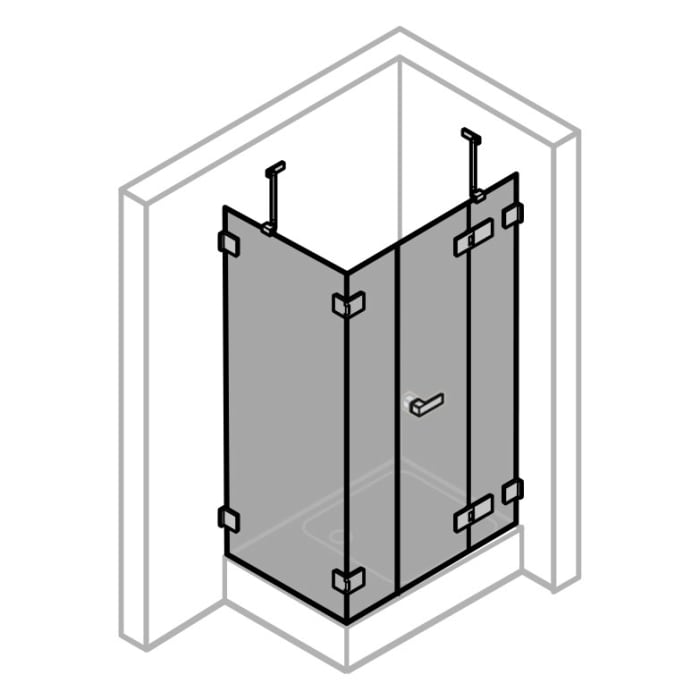 ALLUVION Imperium Schwingtür mit festem Segment, Nebenteil und Seitenwand 90-120 x 120-200 cm
