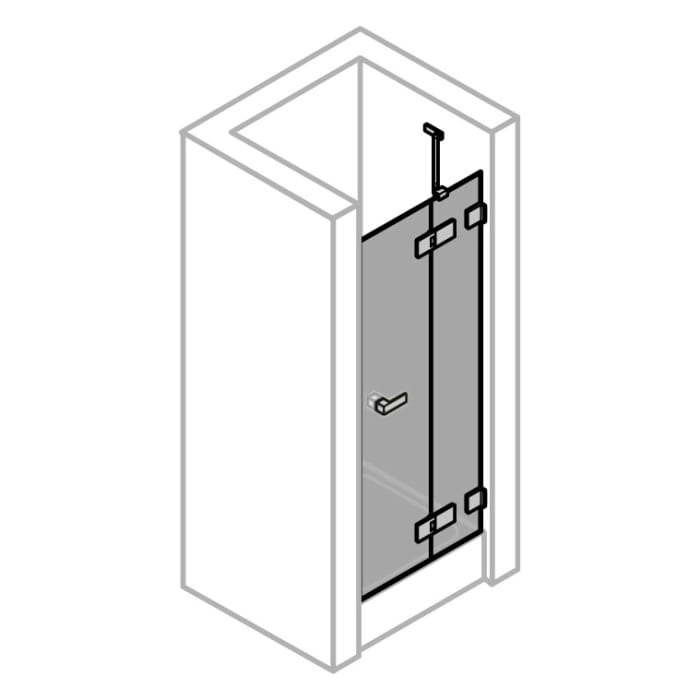 ALLUVION Imperium Schwingtür mit festem Segment in Nische 70-120 x 200,1-220 cm