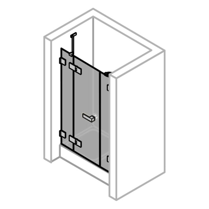 ALLUVION Imperium Schwingtür mit festem Segment und Nebenteil in Nische 110-150 x 120-200 cm