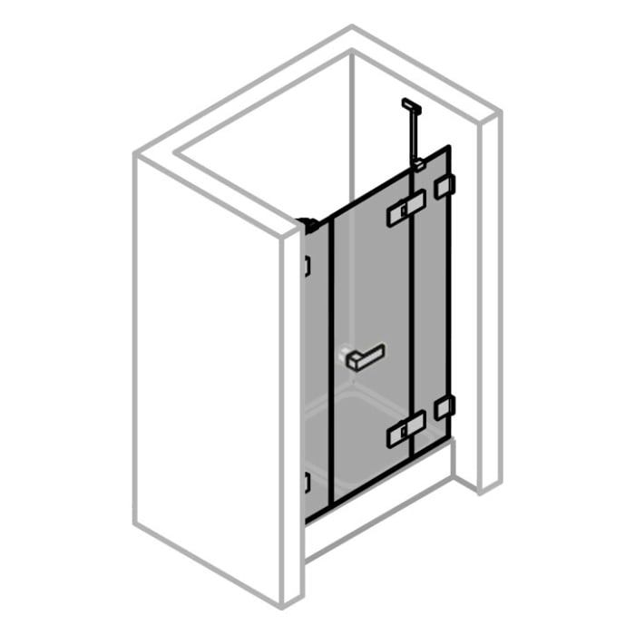 ALLUVION Imperium Schwingtür mit festem Segment und Nebenteil in Nische 110-150 x 120-200 cm