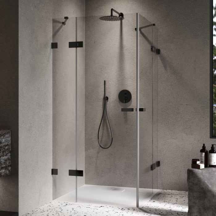 ALLUVION Imperium Schwingtüreckeinstieg mit festen Segmenten 70-120 x 120-200 cm