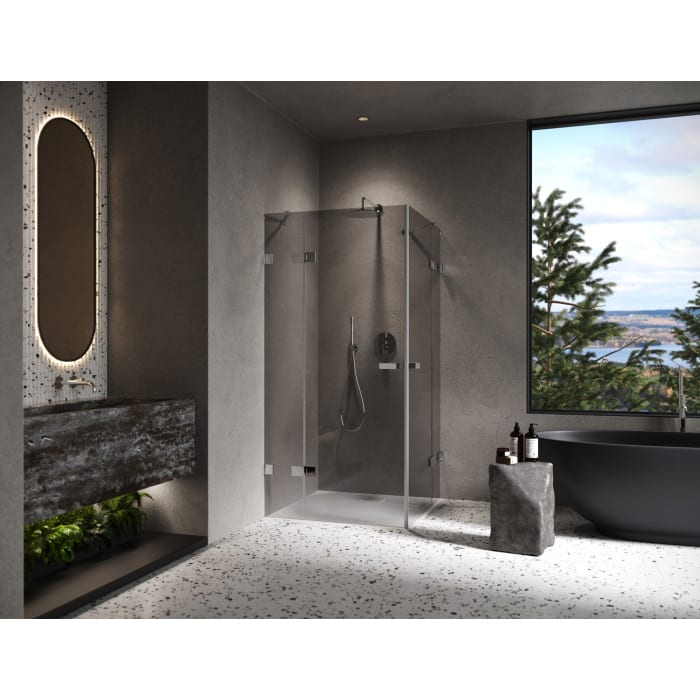 ALLUVION Imperium Schwingtüreckeinstieg mit festen Segmenten 70-120 x 200,1-220 cm