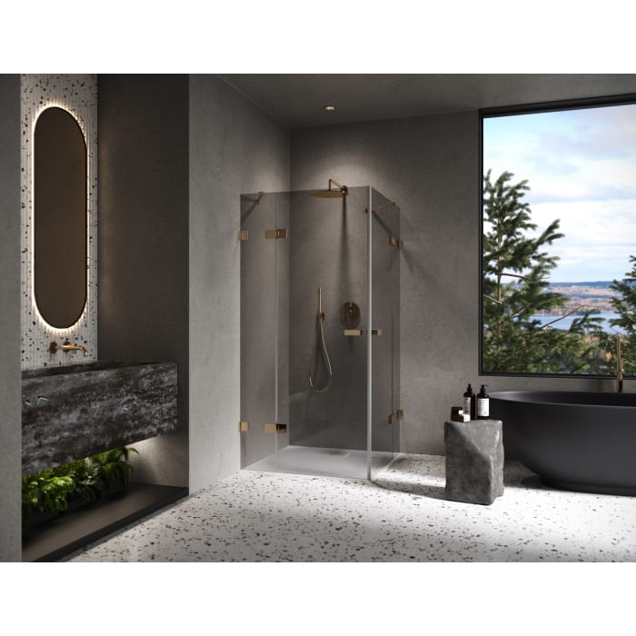 ALLUVION Imperium Schwingtüreckeinstieg mit festen Segmenten 70-120 x 200,1-220 cm