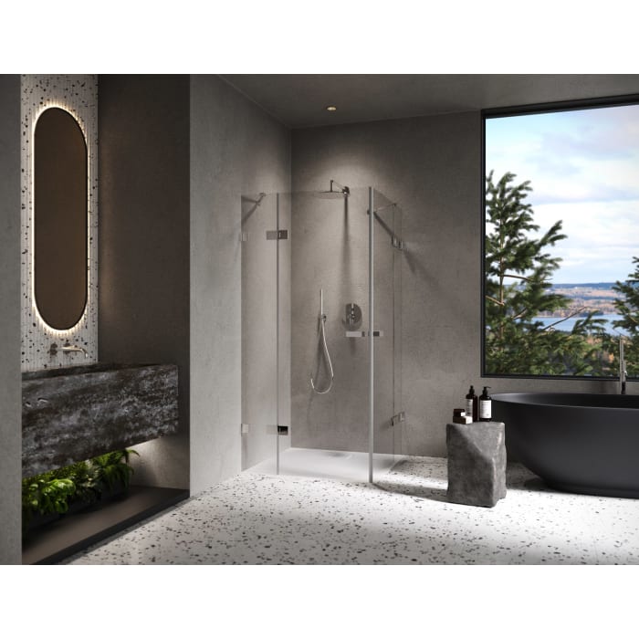 ALLUVION Imperium Schwingtüreckeinstieg mit festen Segmenten 70-120 x 120-200 cm