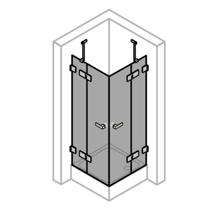 ALLUVION Imperium Schwingtüreckeinstieg mit festen Segmenten 70-120 x 120-200 cm