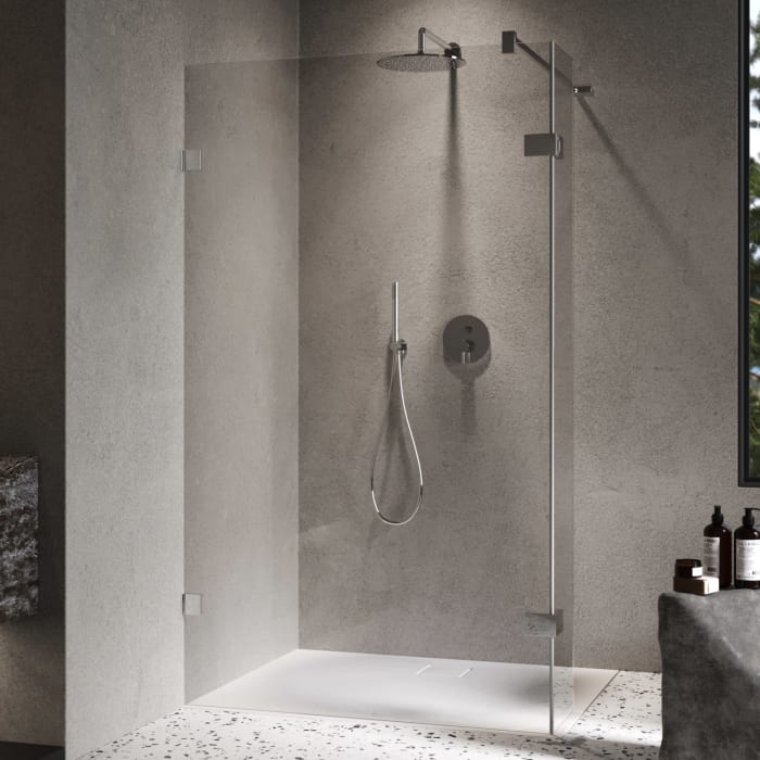 ALLUVION Imperium Walk-In Seitenwand mit beweglichem Segment 20-120 x 120-200 cm