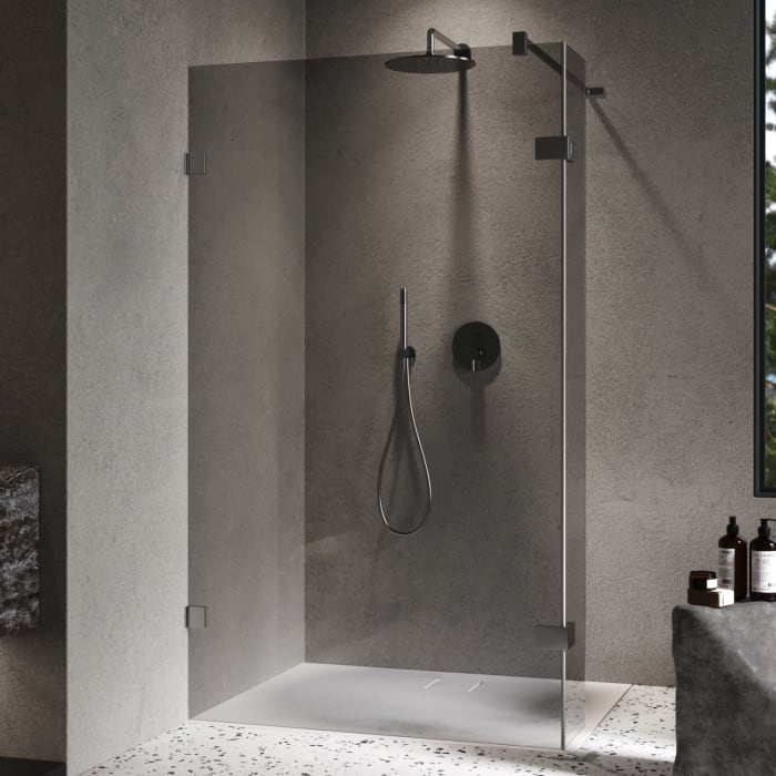 ALLUVION Imperium Walk-In Seitenwand mit beweglichem Segment 20-120 x 120-200 cm