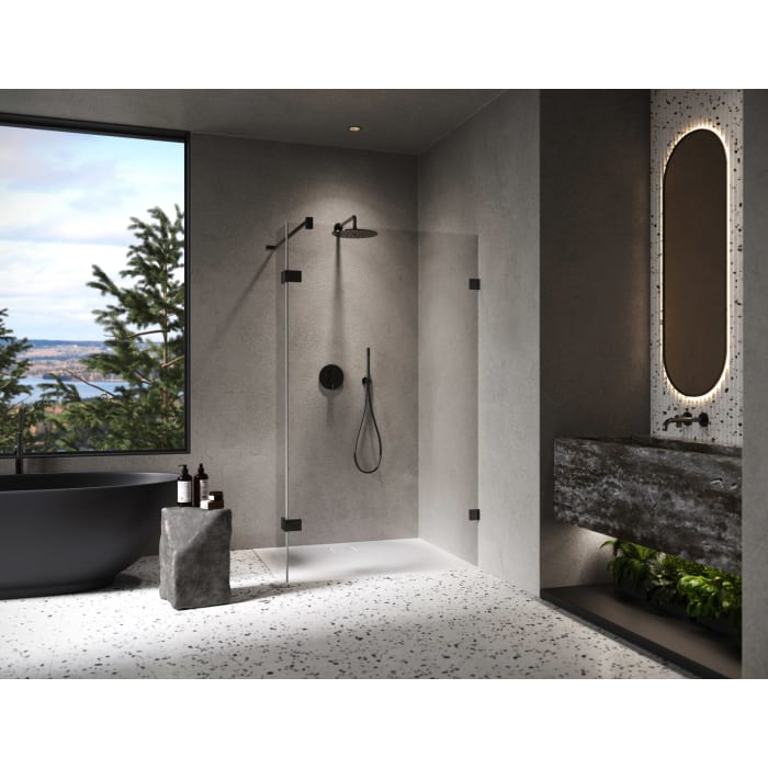 ALLUVION Imperium Walk-In Seitenwand mit beweglichem Segment 20-120 x 120-200 cm