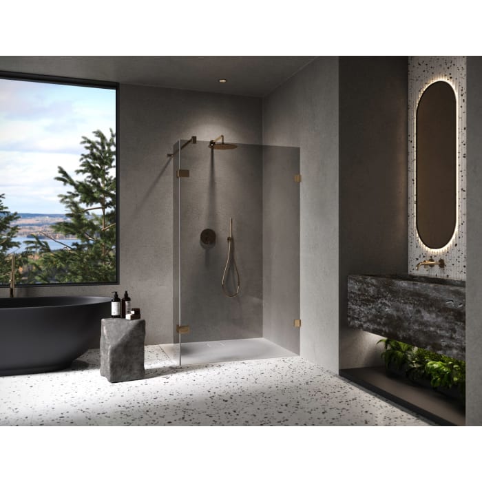 ALLUVION Imperium Walk-In Seitenwand mit beweglichem Segment 120,1-180 x 200,1-220 cm