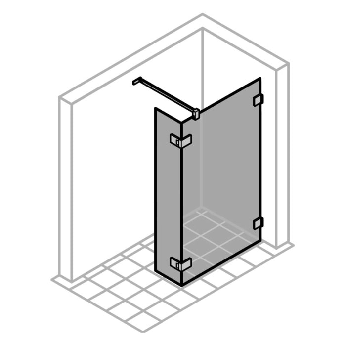 ALLUVION Imperium Walk-In Seitenwand mit beweglichem Segment 120,1-180 x 120-200 cm