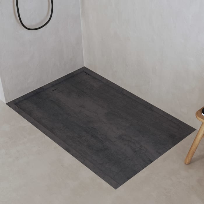 ALLUVION Zeus Duschwanne 120 x 90 cm, Feinsteinzeug Laminam®